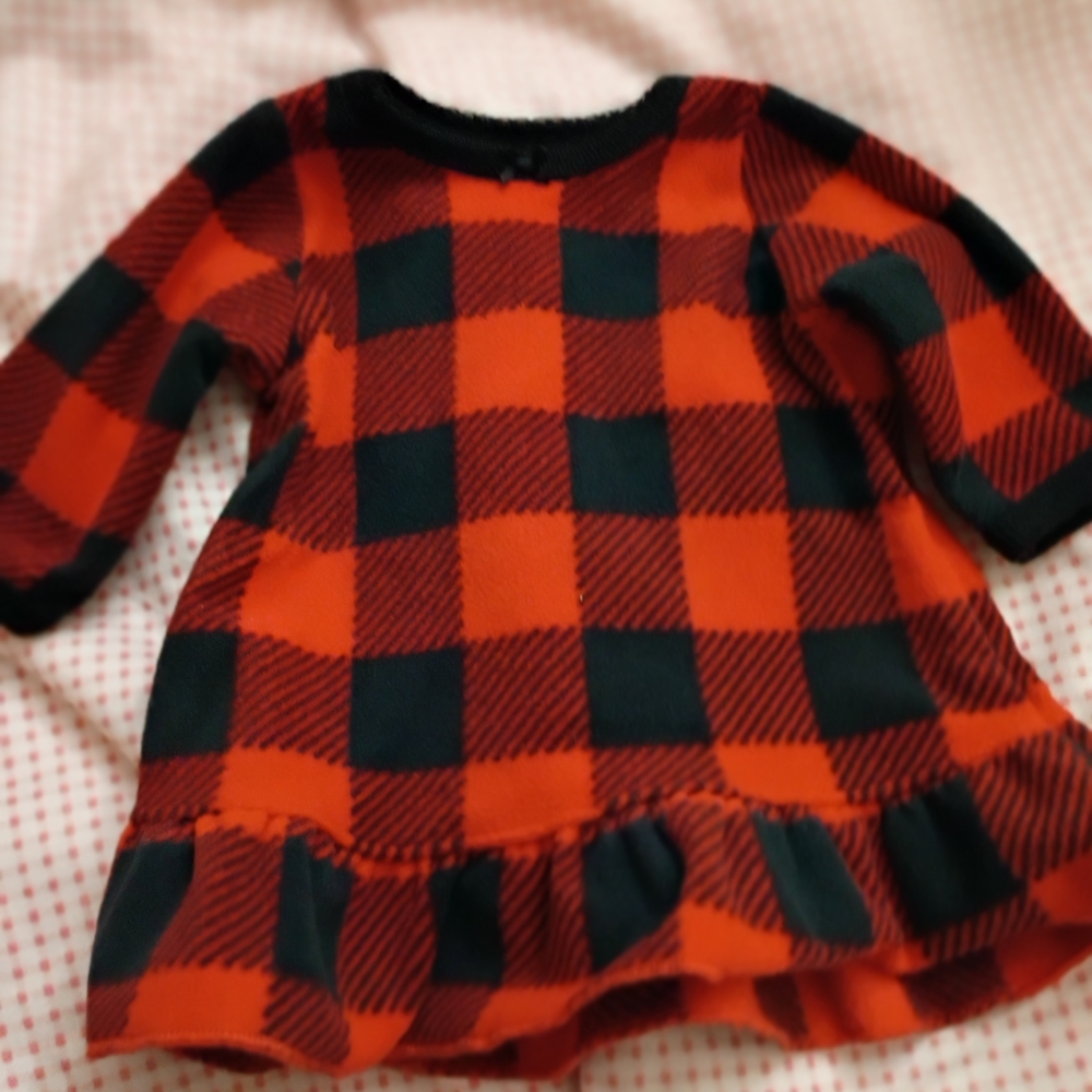 Plaid Kids Shirt in Red and Black